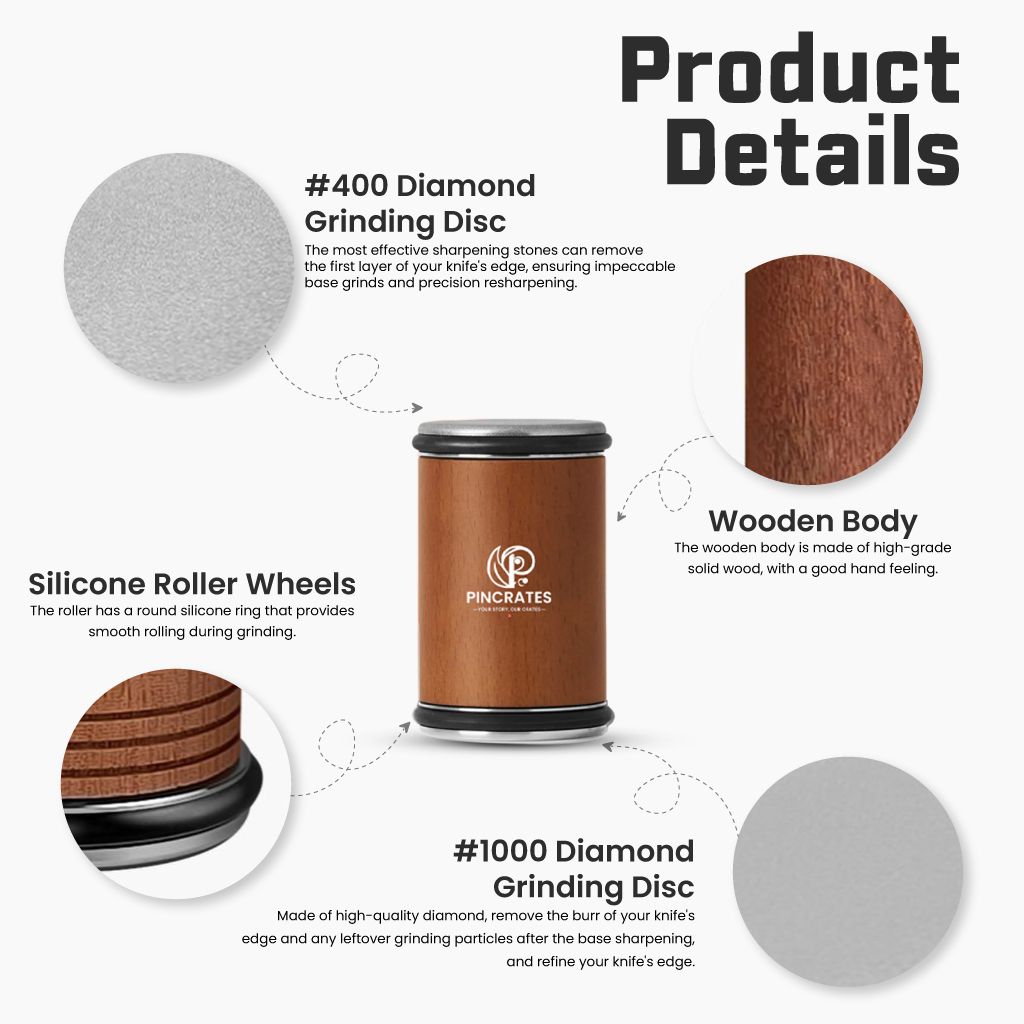 Diamond Rolling Knife Sharpener 15° & 20° Angle